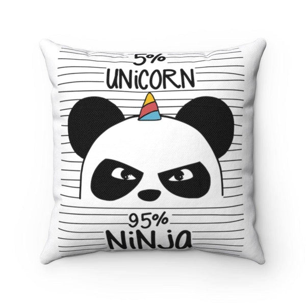 5% Unicorn 95% Ninja Spun Polyester Square Pillow - Geek Store