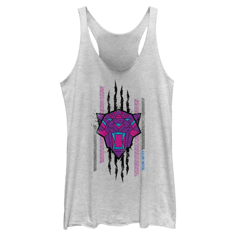 Junior's Marvel Black Panther Wakanda Forever Panther Scratch Tank Top
