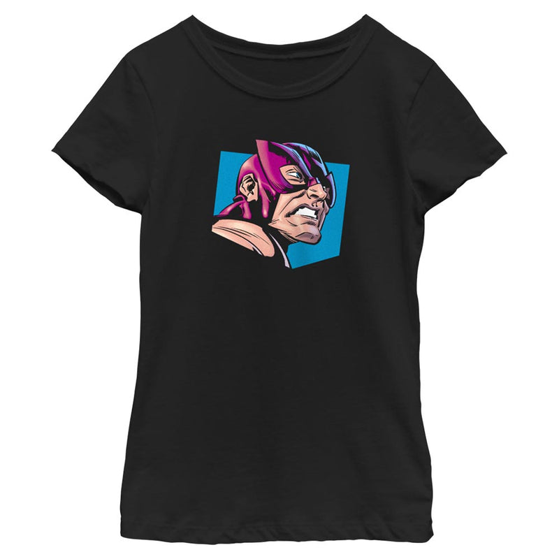 Girl's Marvel Avengers Classic Hawkeye CoseUp T-Shirt
