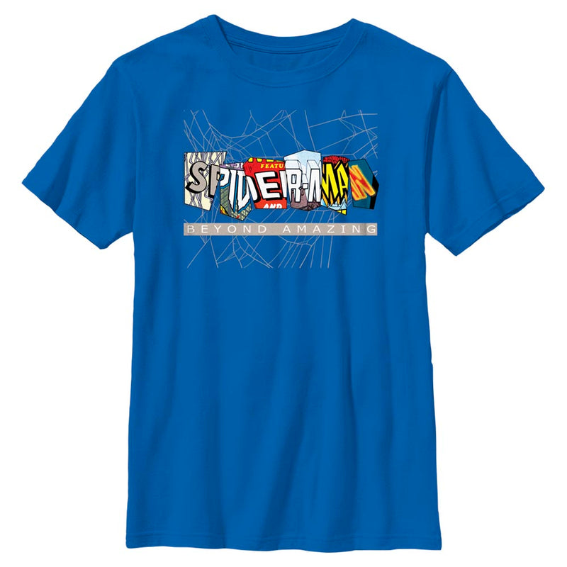 Boy's Marvel Spider-Man Beyond Amazing COMIC CLIPPINGS BEYOND T-Shirt