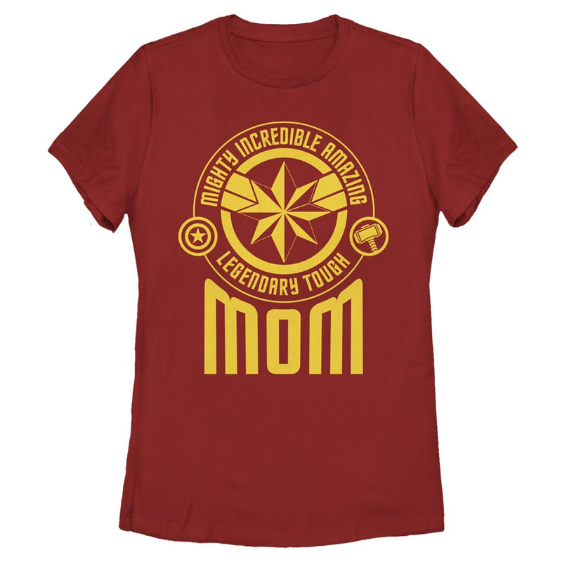 Women's Marvel Seasonal Mom Tonal Badges T-Shirt