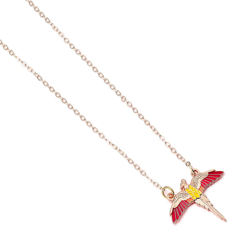 Harry Potter Rose Gold Plated Fawkes Necklace - Geek Store