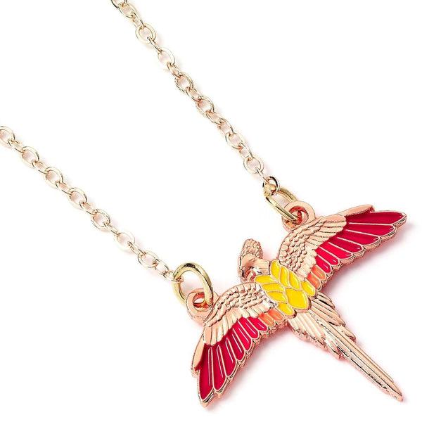 Harry Potter Rose Gold Plated Fawkes Necklace - Geek Store