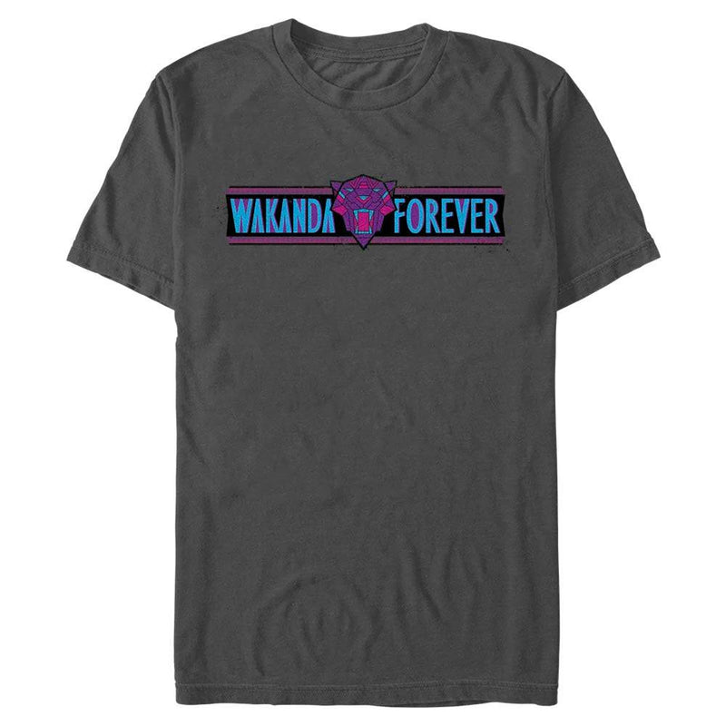 Men's Marvel Black Panther Wakanda Forever Banner Phrase T-Shirt - Geek Store