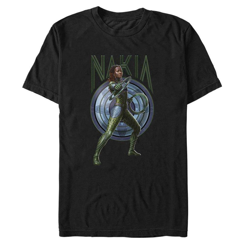 Men's Marvel Black Panther Wakanda Forever Nakia Shield T-Shirt - Geek Store