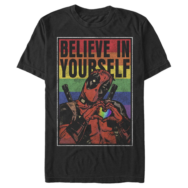 Men's Marvel Deadpool Deadpool Believe Rainbow T-Shirt - Geek Store