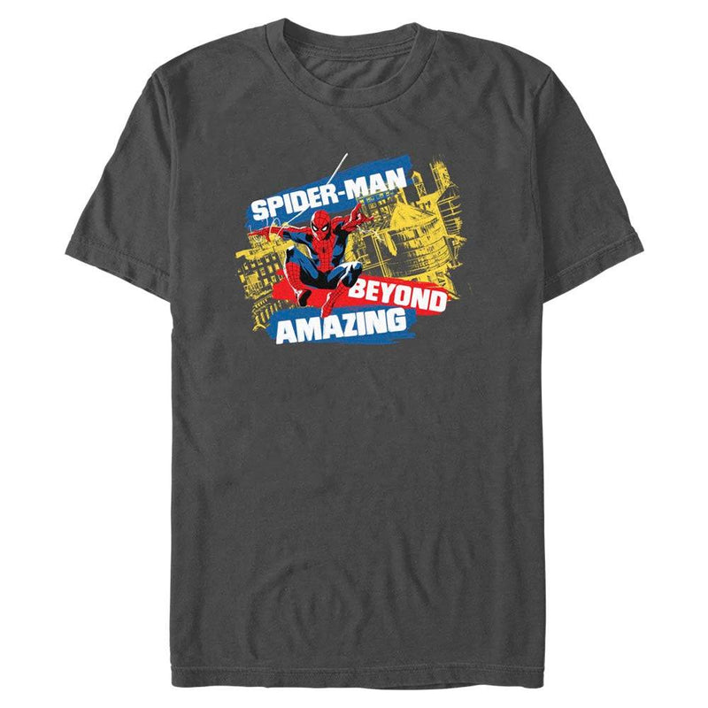 Men's Marvel Spider-Man Beyond Amazing SPIDERMAN CITY SWING T-Shirt - Geek Store