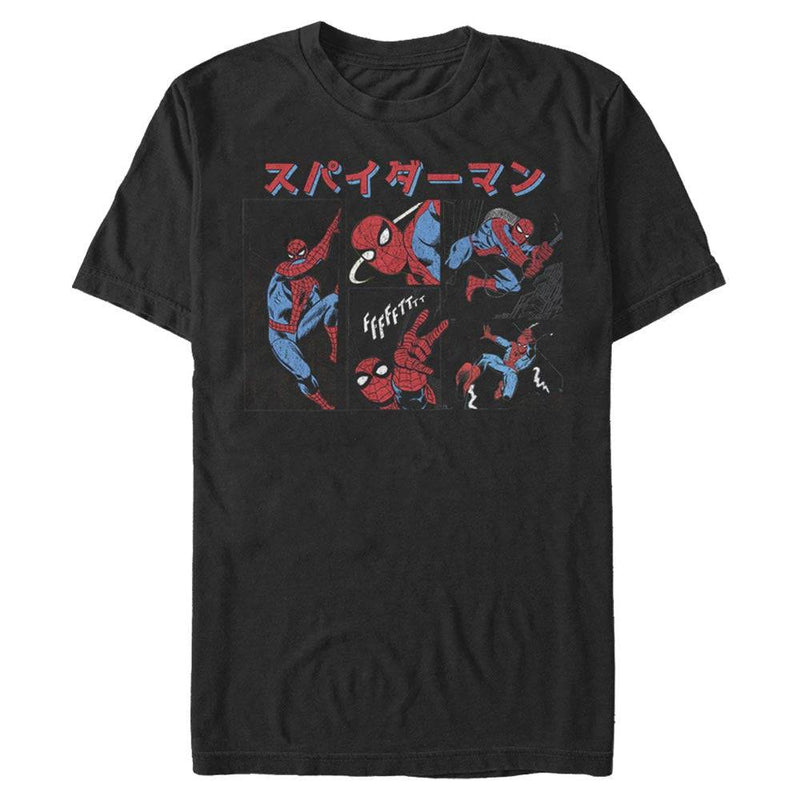 Men's Marvel Spidey Kanji Panels T-Shirt - Geek Store